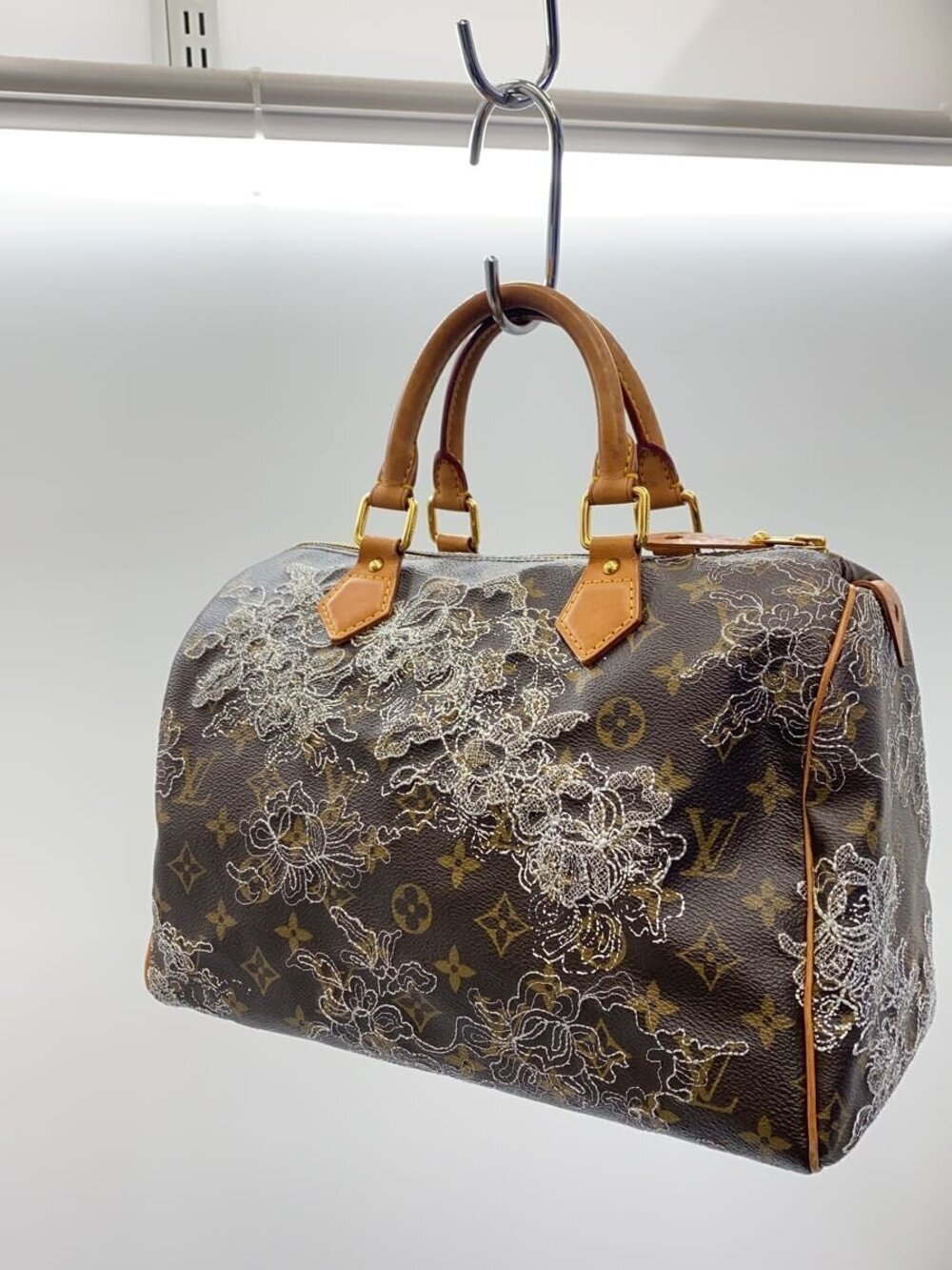 Louis Vuitton Speedy Brown Argent Monogram Dentelle Brown